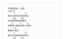 左颜《可是我想说》吉他谱_C调吉他弹唱谱_和弦谱