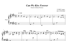 Kina&AdrianaProenza《Can We Kiss Forever》钢琴谱