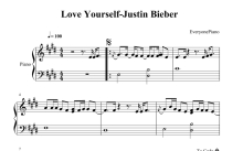 Justin Bieber《Love Yourself》钢琴谱