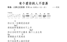 那英《有个爱你的人不容易》_尤克里里谱