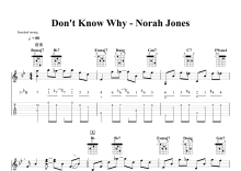 Norah Jones《Don't Know Why》吉他谱_吉他弹唱谱_石头音乐原版记谱