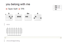 （Taylor Swift）《you belong with me》吉他谱_C调吉他弹唱谱_和弦谱