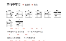 袁维娅《旅行中忘记》吉他谱_吉他弹唱谱_和弦谱