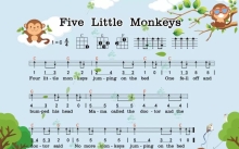 《Five Little Monkeys》_尤克里里谱