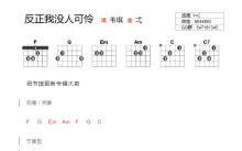 韦琪《反正我没人可怜》吉他谱_C调吉他弹唱谱_和弦谱