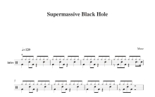 Muse《Supermassive Black Hole》鼓谱_架子鼓谱