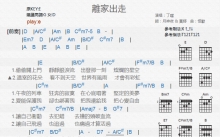 丁当《离家出走》吉他谱_E调吉他弹唱谱_和弦谱
