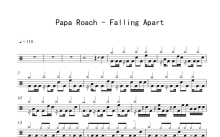 蟑螂老爹/Papa Roach《Falling Apart》鼓谱_架子鼓谱