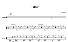 酷玩乐队（Coldplay）《Yellow》鼓谱_架子鼓谱