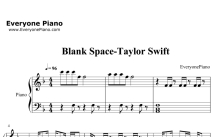 TaylorSwift《Blank Space》钢琴谱