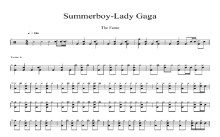 lady gaga《Summerboy》鼓谱_架子鼓谱