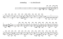 Nickelback《Someday》鼓谱_架子鼓谱