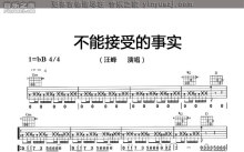 汪峰《不能接受的事实》吉他谱_B调吉他弹唱谱