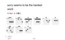 Blue《sorry seems to be the hardest word》吉他谱_G调吉他弹唱谱_和弦谱