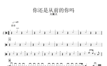 天籁天《你还是从前的你吗》鼓谱_架子鼓谱