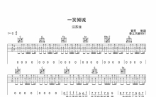 汪苏泷《一笑倾城》吉他谱_C调吉他弹唱谱