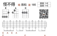 陈粒《怪不得》吉他谱_E调吉他弹唱谱