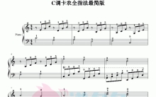 《C调卡农》全指法最简版钢琴谱
