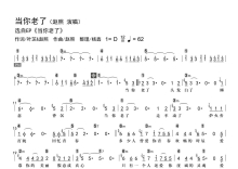 赵照《当你老了》歌词_简谱_级数和弦标记