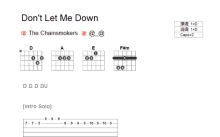 The Chainsmokers《Don't Let Me Down》吉他谱_D调吉他弹唱谱_和弦谱