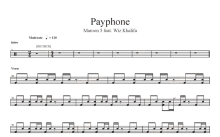 maroon 5《payphone》鼓谱_架子鼓谱