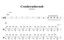 Paramore《Crushcrushcrush》鼓谱_架子鼓谱