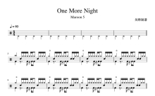 Maroon5 魔力红《One More Night》鼓谱_架子鼓谱