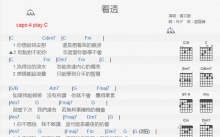 莫文蔚《看透》吉他谱_C调吉他弹唱谱_和弦谱