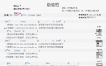 MP《偷偷的》吉他谱_A调吉他弹唱谱_和弦谱