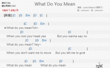 Justin Bieber《What Do You Mean》吉他谱_G调吉他弹唱谱_和弦谱