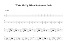 Green Day《Wake Me Up When September Ends》鼓谱_架子鼓谱