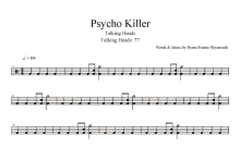 Talking Heads《Psycho Killer》鼓谱_架子鼓谱