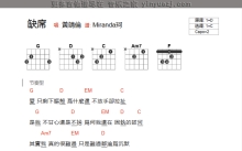 黄靖伦《缺席》吉他谱_C调吉他弹唱谱_和弦谱