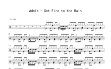 Adele《Set Fire to the Rain》鼓谱_架子鼓谱