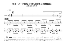 いきものがかり(生物股长)《火影忍者主题曲(ブルーバード青鸟)》鼓谱_架子鼓谱