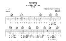 毛不易/王者荣耀《见字如面》吉他谱_C调吉他弹唱谱