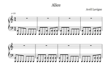 Avril Lavigne艾薇儿《Alice》钢琴谱