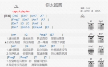 S.H.E《你太诚实》吉他谱_C调吉他弹唱谱_和弦谱