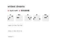 《wildest dreams》吉他谱_吉他弹唱谱_和弦谱