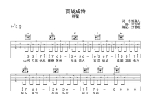 王者荣耀同人局《百战成诗》吉他谱_C调吉他弹唱谱