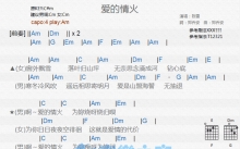 陈雷《爱的情火》吉他谱_C调吉他弹唱谱_和弦谱