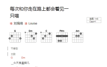 刘瑞琪《每次和你走在路上都会看见一只喵》吉他谱_G调吉他弹唱谱_和弦谱