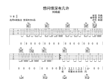 刘晓超《想问情深有几许》吉他谱_G调吉他弹唱谱