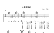 万晓利《达摩流浪者》吉他谱_C调吉他弹唱谱