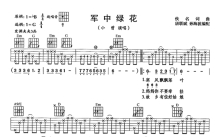 小曾《军中绿花》吉他谱_G调吉他弹唱谱