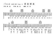 陶喆《说走就走》吉他谱_E调吉他弹唱谱