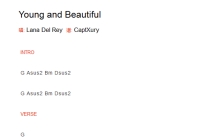 Lana Del Rey《Young and Beautiful》吉他谱_G调吉他弹唱谱_和弦谱