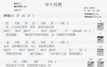梁静茹《半个月亮》吉他谱_C调吉他弹唱谱_和弦谱