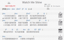 S.H.E《Watch Me Shine》吉他谱_A调吉他弹唱谱_和弦谱