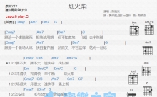 陈晓东《划火柴》吉他谱_C调吉他弹唱谱_和弦谱